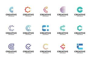 uppsättning av första brev c logotyp design inspiration. kreativ brev c logotyp samlingar. vektor