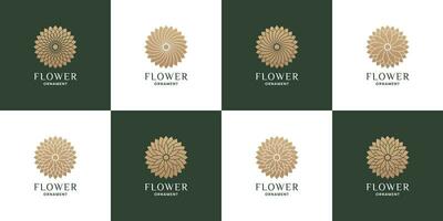 luxuriös Blume Logo Design zum Boutique und Luxus Marke Identität vektor