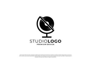 Musik- Welt Logo Design Inspiration. Studio Musik- Logo Vorlage. vektor