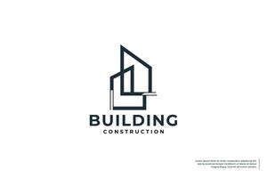 byggnad konstruktion, arkitektur logotyp design vektor