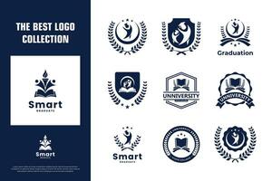 samling av högskola emblem logotyp design vektor