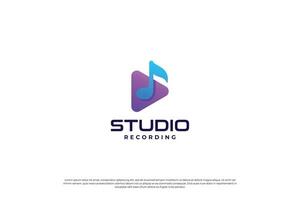 musik logotyp design. studio inspelning, audio, ljud ikon mall. vektor
