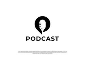 kreativ podcast logotyp design. minimalistisk podcast logotyp begrepp. vektor
