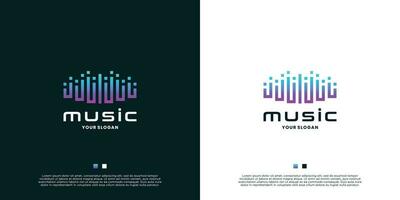 musik Vinka logotyp design element, puls musik spelare logotyp med lutning element vektor