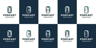 Podcast Logo Design Sammlung, Vektor Studio Aufzeichnung