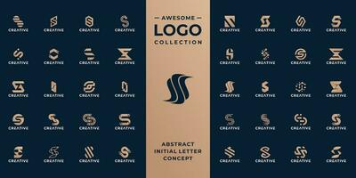 samling av första brev s logotyp design mall. vektor