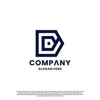 kreativ Brief d Monogramm Logo Design Vorlage vektor