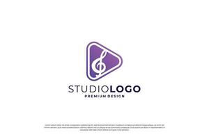 enkel musik logotyp design illustration vektor