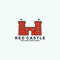 röd slott symbol bricka logotyp design vektor