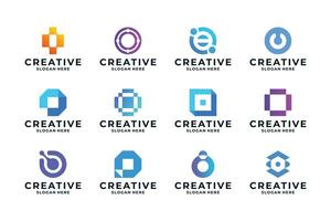 Sammlung von Brief Ö Logo Design mit kreativ Kombination. vektor