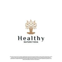 Yoga Logo Design zum Mensch gesund. Luxus Yoga Logo Inspiration. vektor