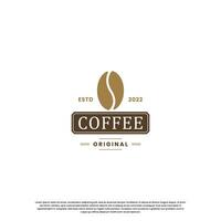 årgång kaffe logotyp design. retro kaffe affär logotyp. vektor