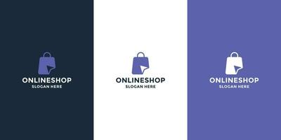 online Geschäft Logo Design Kombination Pfeil mit Tasche Geschäft. vektor