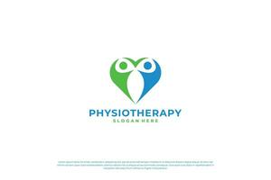 mänsklig hälsa vård logotyp, fysioterapi logotyp design mall. vektor