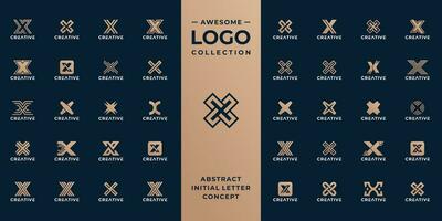 unik första brev x logotyp design samling. vektor