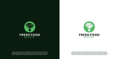 frisch Essen Logo, gesund Essen Logo Design zum Restaurant vektor