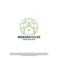 Grün Haus Logo Design. modern Öko Haus Logo zum Ihre Geschäft vektor