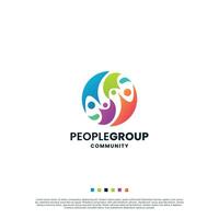 Mensch Gemeinschaft Logo. Familie Logo Vektor bunt