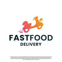 schnell Essen Logo Design zum Lieferung und Restaurant Geschäft vektor