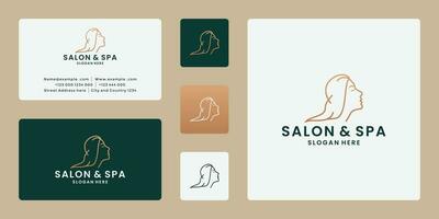 Frau Frisur stilisierte Silhouette, Beauty-Salon-Logo-Vorlage vektor