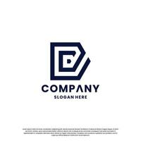 kreativ Brief d Monogramm Logo Design Vorlage vektor