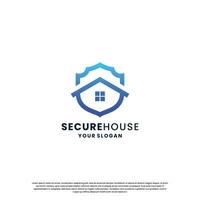 modern Zuhause Sicherheit Logo Design. Haus mit Schild Kombination mit Gradient Farbe vektor