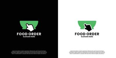 Essen bestellen Logo Design. modern Lieferung online Essen Logo Vorlage vektor