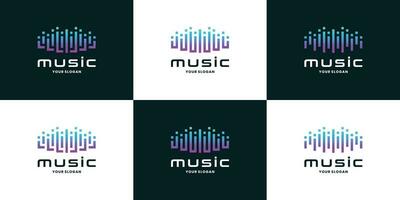 Impuls Musik- Spieler Logo Element. Equalizer Musik- Logo Design mit Gradient Farbe vektor