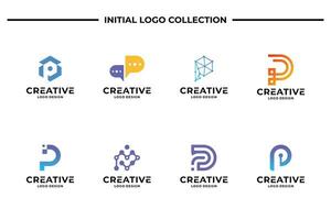 uppsättning av kreativ brev p logotyp design mall. företag logotyp, varumärke symbol och ikon abstrakt. vektor