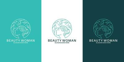 skönhet kvinnor logotyp design för din företag salong, spa, kosmetisk vektor