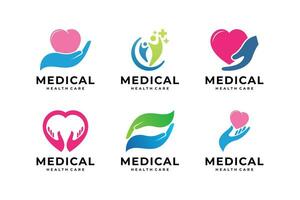 einstellen von kreativ medizinisch Gesundheitswesen Logo Design Sammlung. vektor