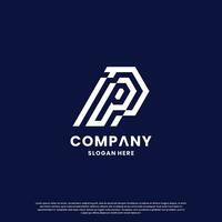 modern Initiale Brief p Logo Design Monogramm. vektor