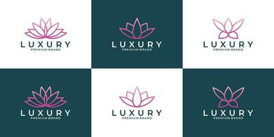 lyx lotus blomma logotyp mall för din företag salong, spa, kosmetika, hotell etc vektor