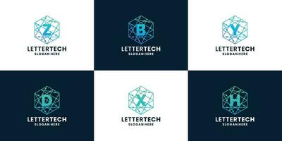 Initialen Technologie Logo Sammlungen. Brief ein zu z kombinieren mit Technologie Stil vektor