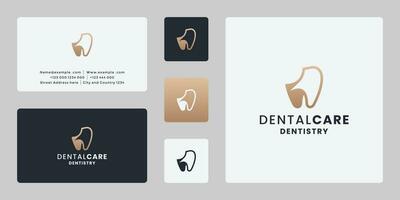 Dental Klinik, Dental Pflege, Bedienung Logo Design mit Geschäft Karte vektor