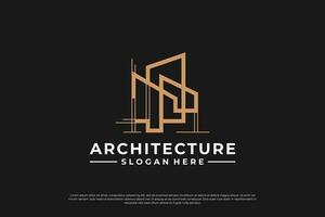Gebäude die Architektur Logo Design. Gebäude Konstruktion Logo Vorlage. vektor