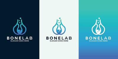 Knochen Labor Logo Design zum Ihre Geschäft Gesundheit, medizinisch vektor