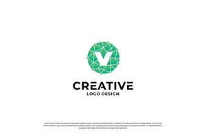brev v logotyp design mall. första brev v. kreativ v symbol. vektor
