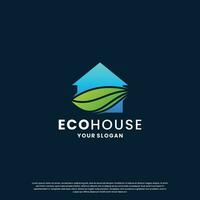 eco hus logotyp design. modern grön hus logotyp för din företag vektor