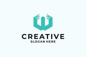 kreativ Brief w Logo Design mit Digital, schnell, Verbindung Konzept. vektor