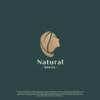 skönhet natur logotyp design. elegans logotyp för skönhet salong och spa. vektor