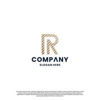 Initiale Brief r Logo Design Inspiration mit golden Farbe vektor