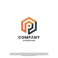 kreativ brev p logotyp design monogram för din företag vektor