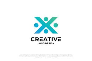 Brief x Logo Design Vorlage. Initiale Briefe x. kreativ x Symbol. vektor