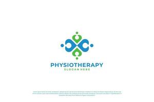 mänsklig hälsa vård logotyp, fysioterapi logotyp design mall. vektor