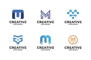einstellen von kreativ Brief m Logo Design Vorlage. vektor
