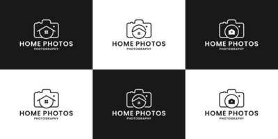 einstellen von Zuhause Fotos Logo Design zum Zuhause Foto Dienstleistungen zum Verkauf vektor