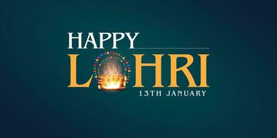 glücklich lohri Text. indisch Sikh Festival editierbar Design Hintergrund. Schöne Grüße auf das traditionell lohri Festival von Punjab, Indien. Gruß Karte, Poster Banner Design. vektor