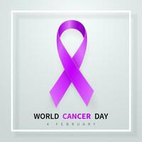 Welt Krebs Tag Symbol, 4 Februar. Band Symbol. medizinisch Design. Vektor Illustration