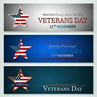 Veteranen Tag von USA mit Star im National Flagge Farben amerikanisch Flagge. Auszeichnung alle Wer serviert. Vektor Illustration